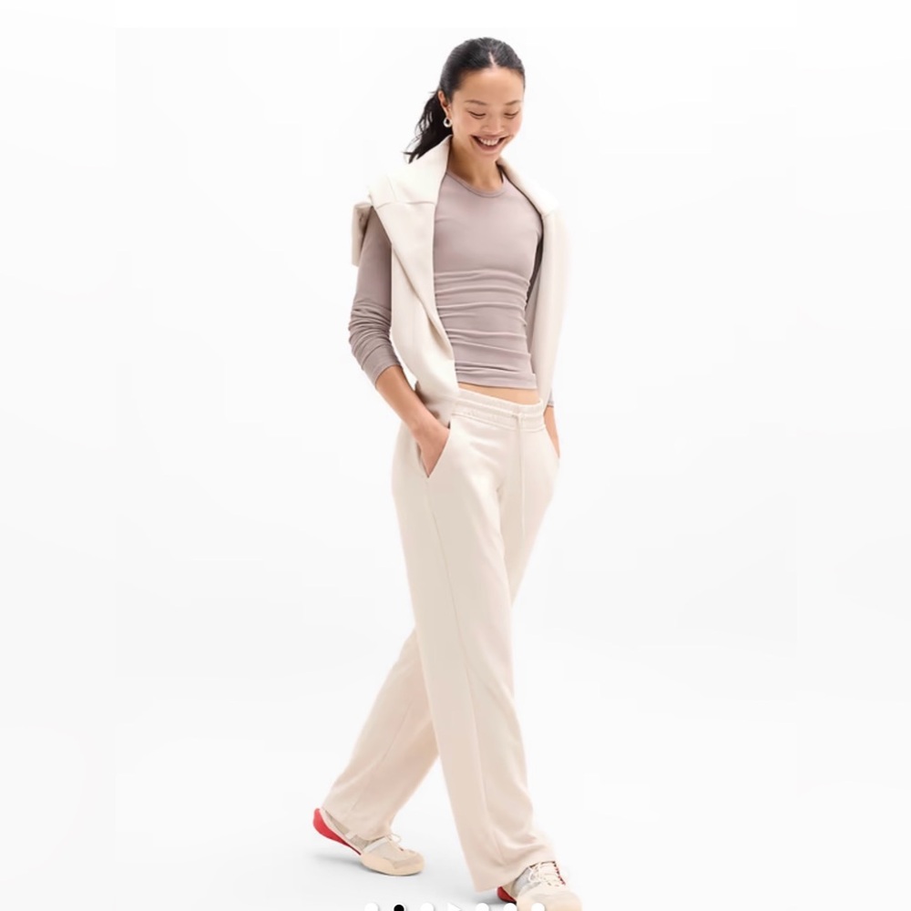 Athleta Bone Wide-Leg Track Pants